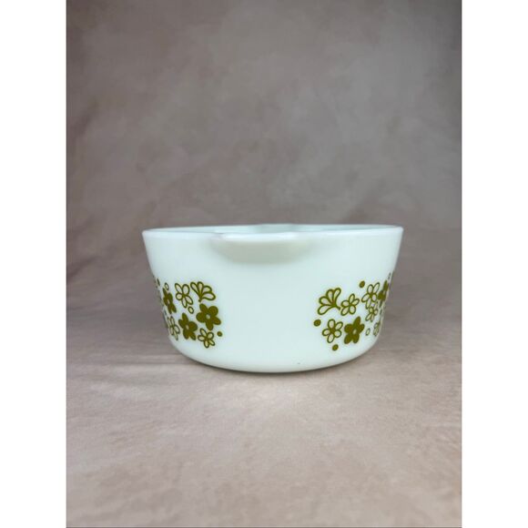 Vintage Pyrex Spring Blossom 474-B Mixing Bowl Green Flowers Pattern - Picture 6 of 8